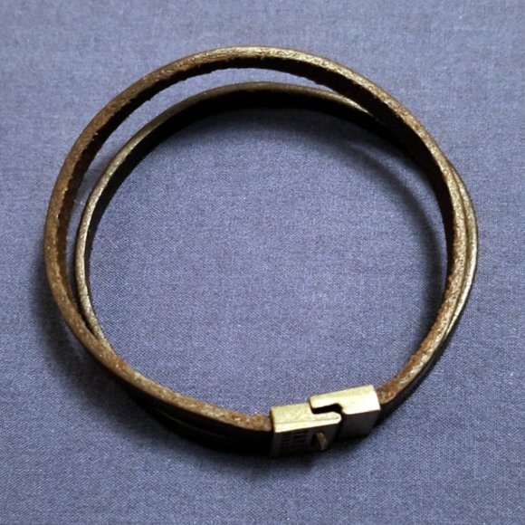 Vintage Takeo Kikuchi two tone black brown Japanese leather strap bracelet - Picture 3 of 3